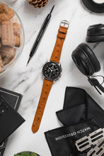 Load image into Gallery viewer, Hirsch Massai Ostrich Leather Watch Strap. Gold Brown 20 mm