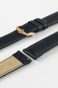 Hirsch MERINO Nappa Leather Black Watch Strap