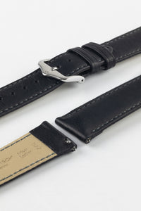 Hirsch MERINO Nappa Leather Black Watch Strap