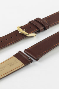 Hirsch MERINO Nappa Leather Gold Brown Watch Strap