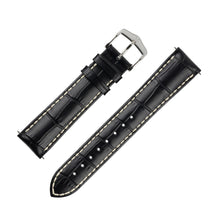 Load image into Gallery viewer, Hirsch Moderna Alligator Embossed Leather Black Watch Strap