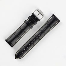 Load image into Gallery viewer, Hirsch Modena Alligator Embossed Leather Black Watch Strap 18 mm