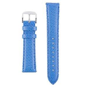 Hirsch RAINBOW Royal Blue Lizard Embossed Leather Watch Strap
