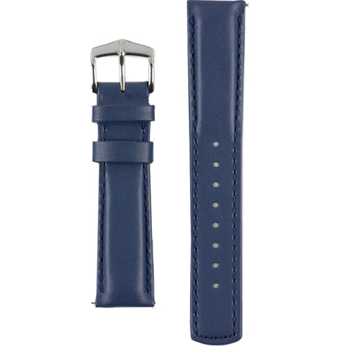 Hirsch RUNNER Water-Resistant Calf Leather Watch Strap in BLUE