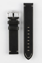 Load image into Gallery viewer, Hirsch Ranger Black leather Retro stitched Watch Strap