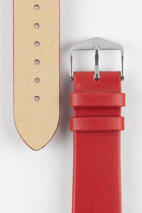 Hirsch Toronto Leather Watch Strap in Red 14 mm quick release