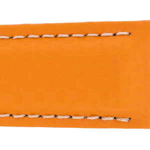 Hirsch CARBON Leather Watch Strap ORANGE 24mm