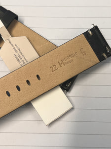 Hirsch Ranger Black leather Retro stitched Watch Strap