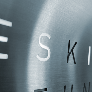 QLOCKTWO EARTH - STEEL SERIES - STAINLESS STEEL - Pewter & Black