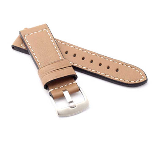 Marino: VINTAGE CALF Saddle Leather Watch Strap - SAND BROWN