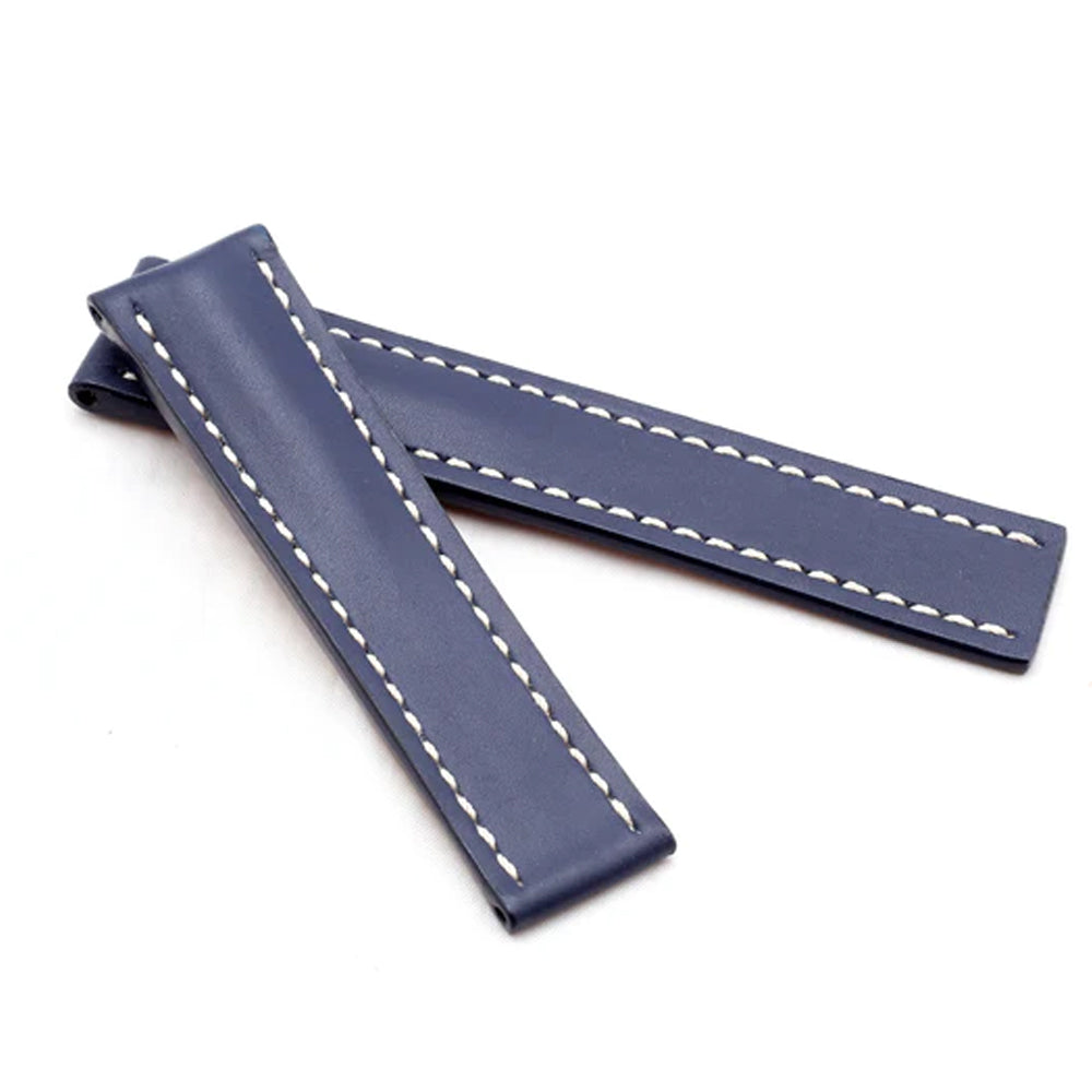 Marino Deployment : Saddle Leather Watch Strap - BLUE