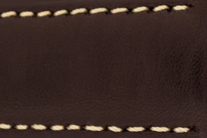 Hirsch MEDICI CURVED ENDED Leather Watch Strap in BROWN / CREAM 18mm - Pewter & Black