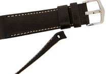 Load image into Gallery viewer, Hirsch MEDICI CURVED ENDED Leather Watch Strap in BROWN / CREAM 18mm - Pewter &amp; Black
