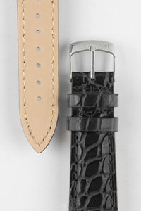 Morellato LIVERPOOL Crocodile embossed leather black watch Strap 20mm