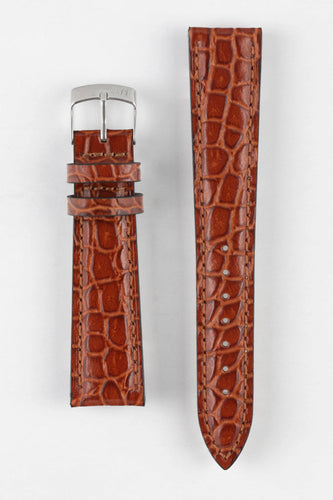 Morellato LIVERPOOL Crocodile embossed leather gold brown watch Strap 20mm
