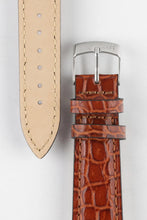 Load image into Gallery viewer, Morellato LIVERPOOL Crocodile embossed leather gold brown watch Strap 20mm
