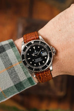 Load image into Gallery viewer, Morellato LIVERPOOL Crocodile embossed leather gold brown watch Strap 20mm