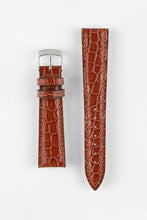 Load image into Gallery viewer, Morellato LIVERPOOL Crocodile embossed leather gold brown watch Strap 20mm