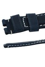 Load image into Gallery viewer, Vertigo Deployment  : Buffalo Suede Watch Strap BLUE 24mm - Pewter &amp; Black