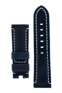 Vertigo Deployment  : Buffalo Suede Watch Strap BLUE 24mm - Pewter & Black