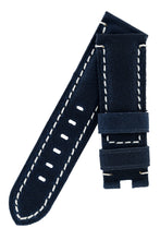 Load image into Gallery viewer, Vertigo Deployment  : Buffalo Suede Watch Strap BLUE 24mm - Pewter &amp; Black