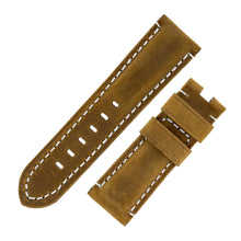 Load image into Gallery viewer, Vertigo Deployment Buffalo Suede Watch Strap HONEY BROWN for Panerai - Pewter &amp; Black