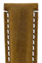 Load image into Gallery viewer, Vertigo : Buffalo Suede Leather 24 mm Watch Strap MID BROWN - Pewter &amp; Black