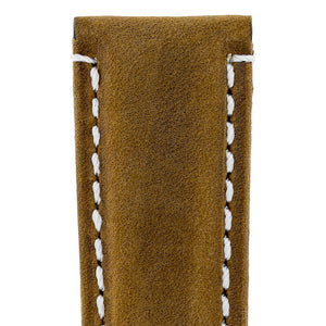 Vertigo Deployment Buffalo Suede Watch Strap HONEY BROWN for Panerai - Pewter & Black