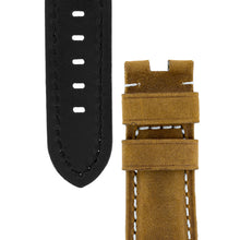 Load image into Gallery viewer, Vertigo Deployment Buffalo Suede Watch Strap HONEY BROWN for Panerai - Pewter &amp; Black