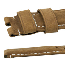 Load image into Gallery viewer, Vertigo Deployment Buffalo Suede Watch Strap HONEY BROWN for Panerai - Pewter &amp; Black