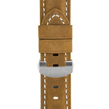 Load image into Gallery viewer, Vertigo Deployment Buffalo Suede Watch Strap HONEY BROWN for Panerai - Pewter &amp; Black