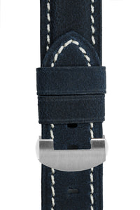 Vertigo Deployment  : Buffalo Suede Watch Strap BLUE 24mm - Pewter & Black