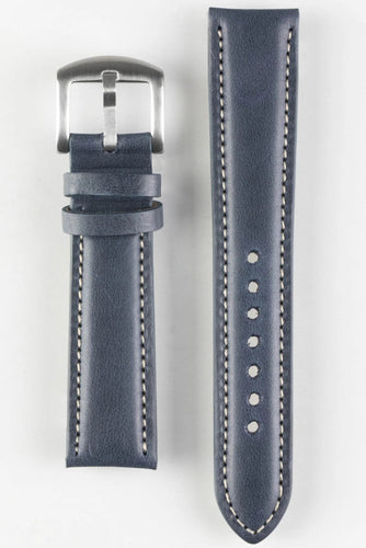 Pebro CADW Padded Vintage Leather Watch Strap in BLUE 20 mm