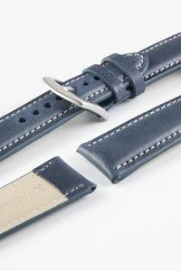 Pebro CADW Padded Vintage Leather Watch Strap in BLUE 20 mm