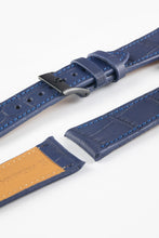 Load image into Gallery viewer, Pebro NILE Crocodile-Embossed Calfskin Leather Watch Strap in BLUE