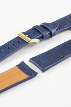 Load image into Gallery viewer, Pebro NILE Crocodile-Embossed Calfskin Leather Watch Strap in BLUE