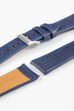 Load image into Gallery viewer, Pebro NILE Crocodile-Embossed Calfskin Leather Watch Strap in BLUE