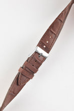 Load image into Gallery viewer, Pebro NILE Crocodile-Embossed Calfskin Leather Watch Strap in GOLD BROWN