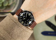 Load image into Gallery viewer, Pebro NILE Crocodile-Embossed Calfskin Leather Watch Strap in GOLD BROWN