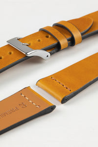 Pebro ARTISAN - Oiled Leather Watch Strap in HONEY YELLOW