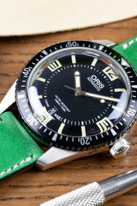 Pebro VIBRANT Genuine Leather Watch Strap in SHAMROCK GREEN