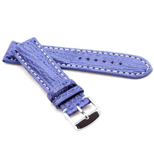Chrono Sharkskin Leather Padded Watch Strap for Breitling DARK BLUE 24 mm