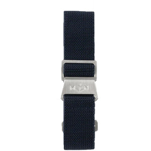 Erika's Originals TRIDENT MN™ BLUE Elastic nylon Marine Nationale Strap 24 mm - Pewter & Black