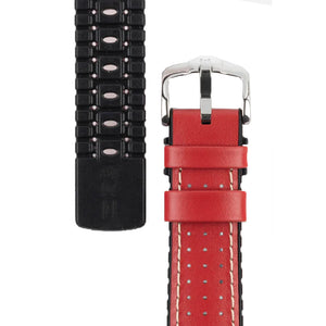 Hirsch TIGER Strap Perforated Leather Performance in RED