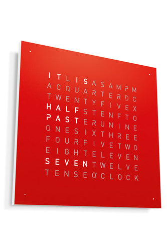 QLOCKTWO EARTH - STEEL SERIES - RED PEPPER - Pewter & Black