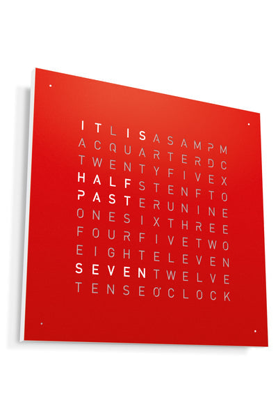 QLOCKTWO EARTH - STEEL SERIES - RED PEPPER - Pewter & Black