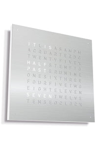 QLOCKTWO EARTH - STEEL SERIES - STAINLESS STEEL - Pewter & Black