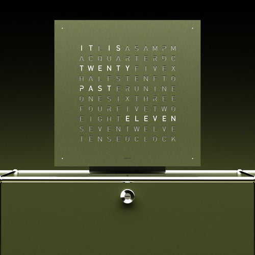LIMITED EDITION - QLOCKTWO EARTH 45 & STAND - OLIVE GREEN