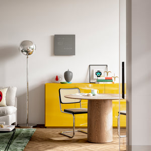 QLOCKTWO EARTH - STEEL SERIES - GREY PEPPER - Pewter & Black