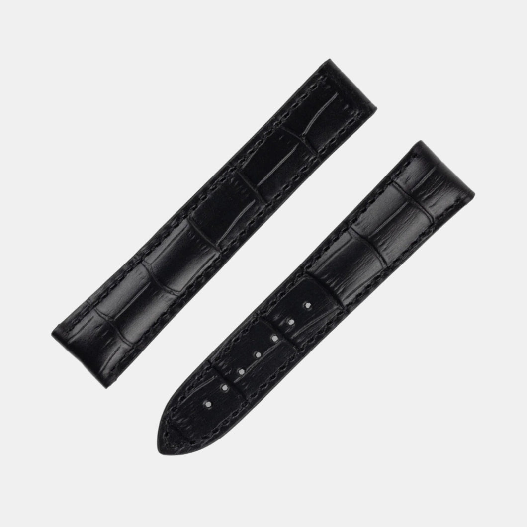 RIOS1931 - ENGINEER Alligator Embossed Leather Watch Strap - BLACK